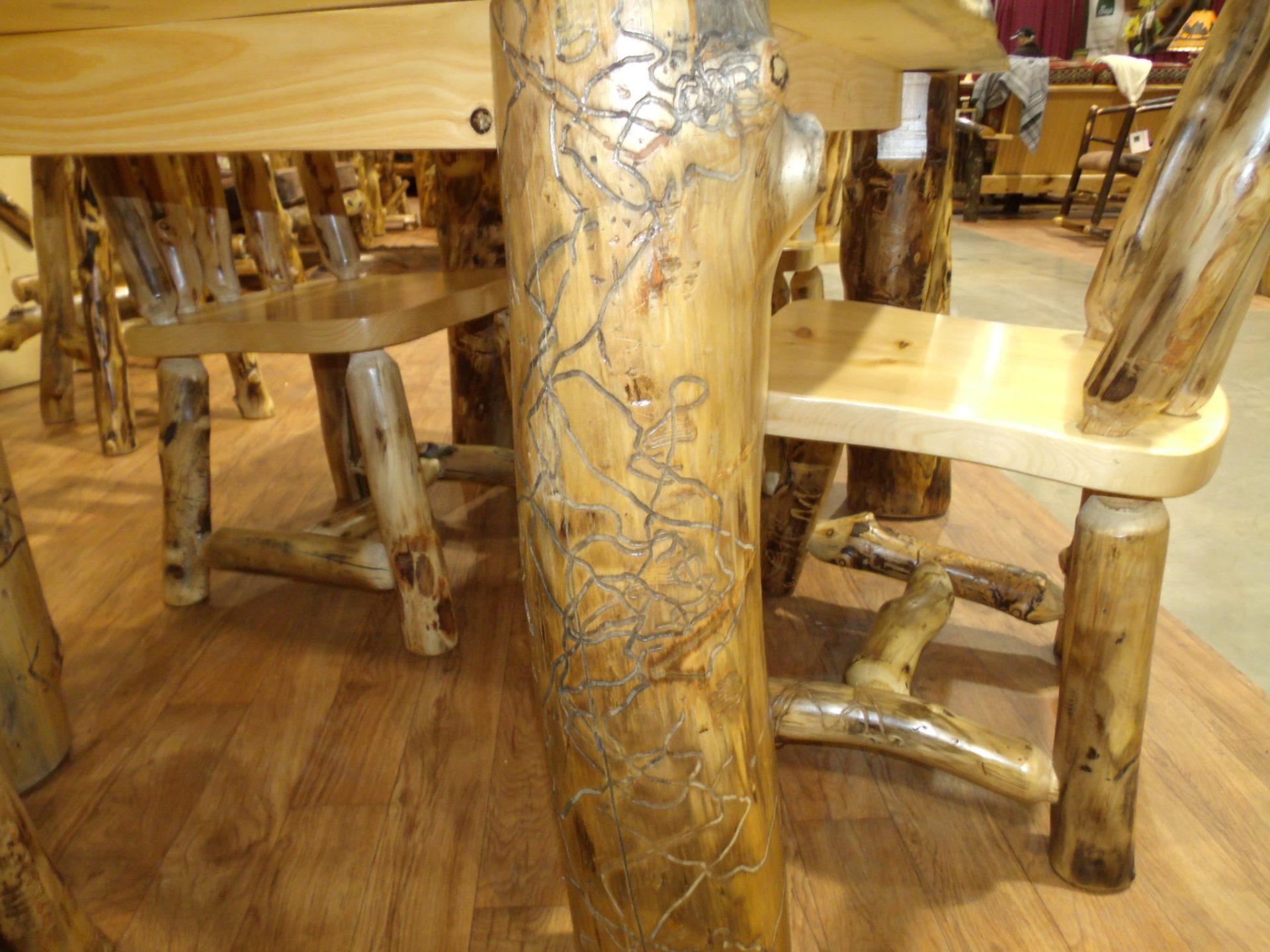 Rustic Aspen Log Kitchen Table