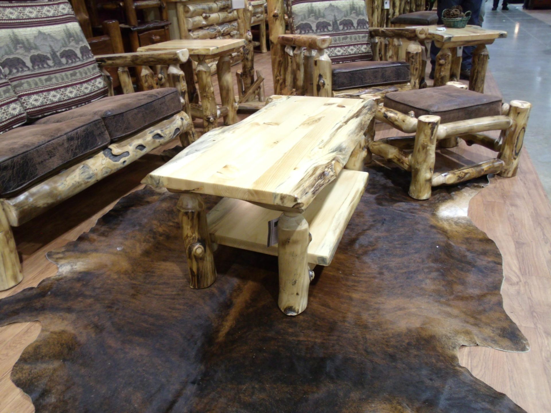 Rustic Aspen Log Coffee Table