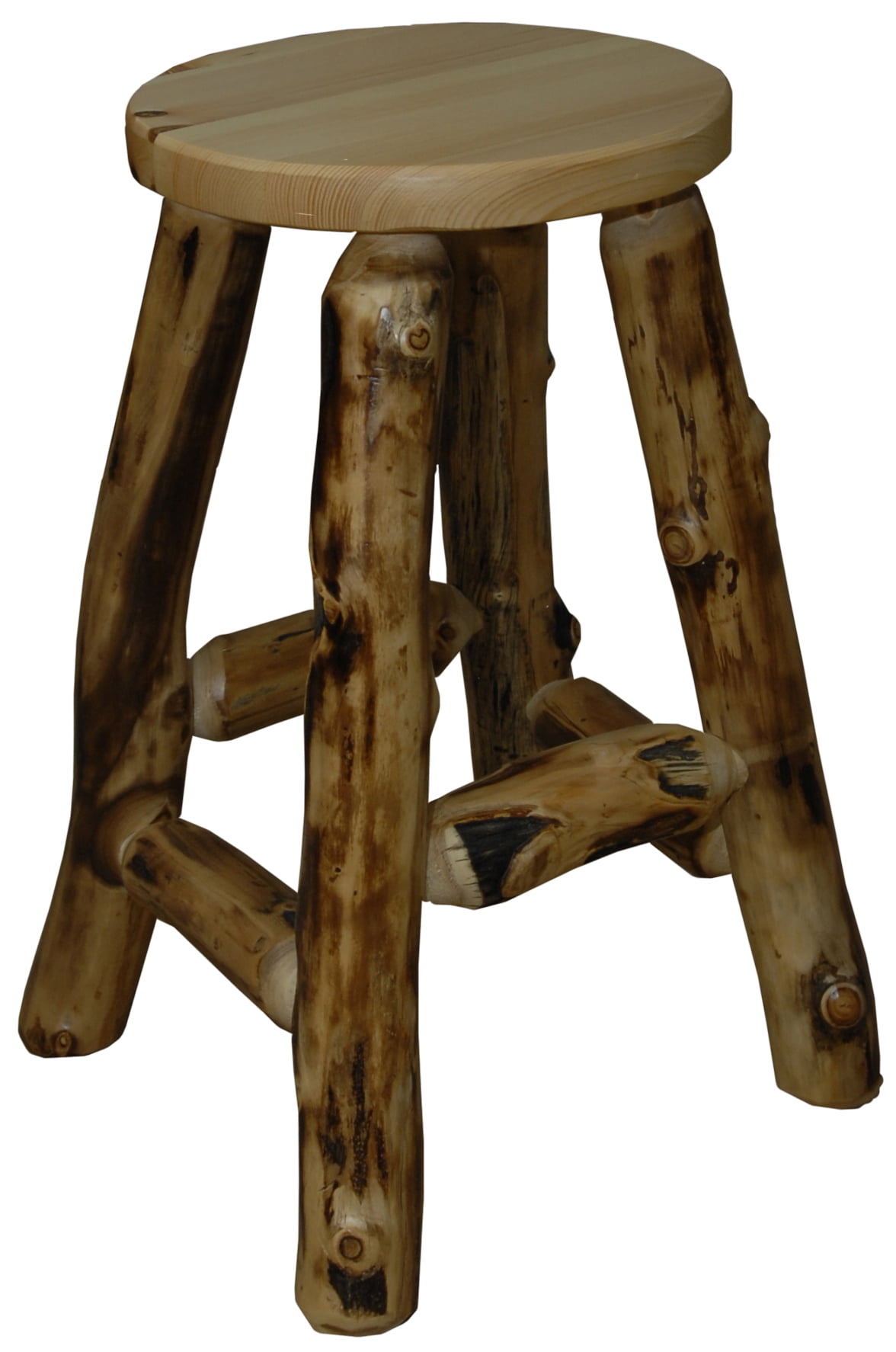 Rustic Aspen Log 24″ Kitchen Stool in Counter Height