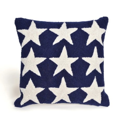 Liora Manne Frontporch Stars Indoor / Outdoor Pillow Blue