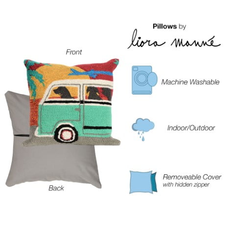 Liora Manne Frontporch Beach Treip Indoor / Outdoor Pillow Sunset