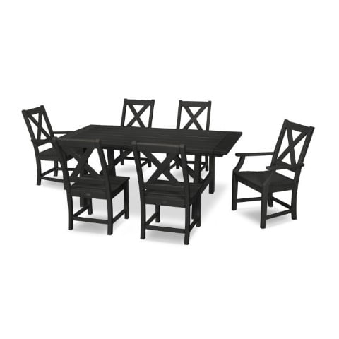 Polywood ® Braxton 7-Piece Rustic Farmhouse Dining Set