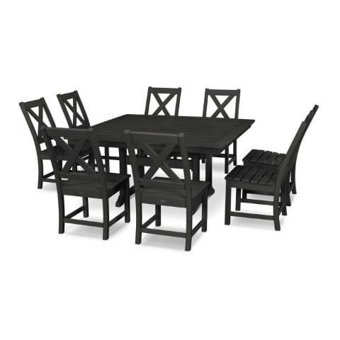 Polywood ® Braxton 9-Piece Nautical Trestle Dining Set