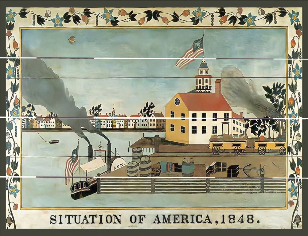 Wood Pallet Art – Situation of America, 1848