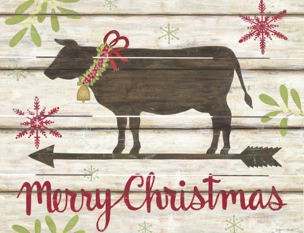 Wood Pallet Art – Merry Christmas Cow