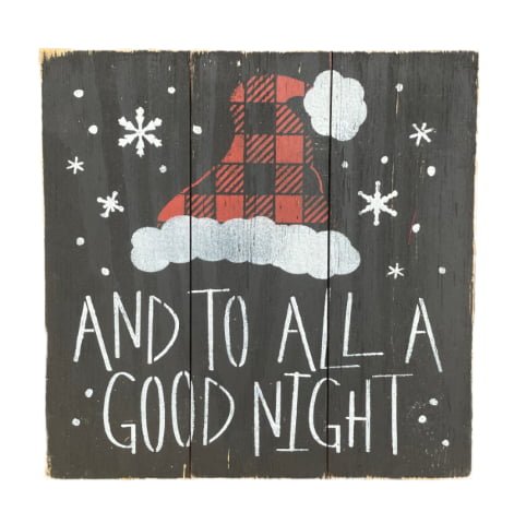 18″ x 18″ Wooden Sign ” And to All A Good Night ”