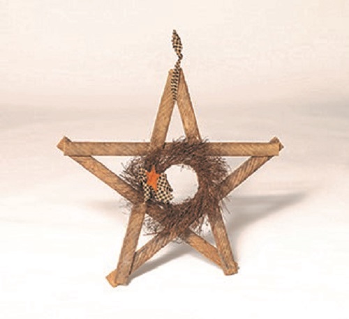 Primitive Decorative Reclaimed Unfinished Lath Board Star