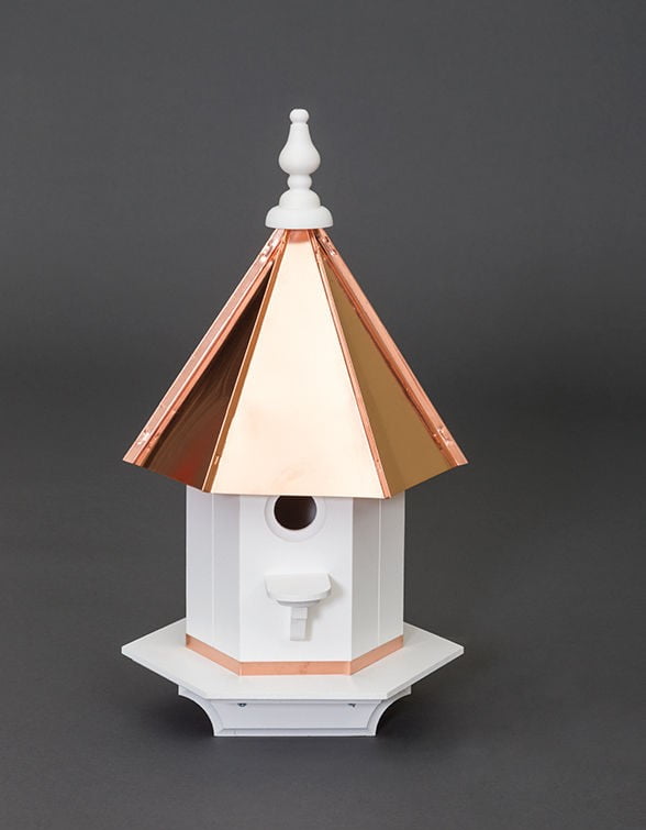 Vinyl Woodpecker House with Copper Roof
