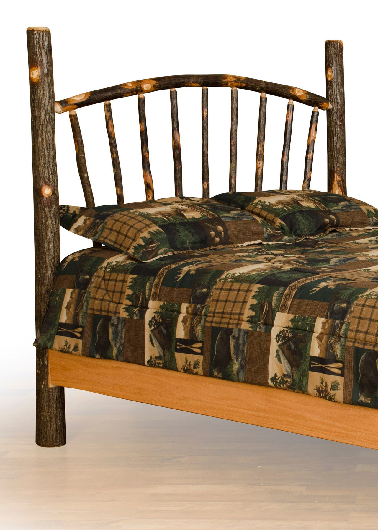 Rustic Hickory Sunburst Headboard Only – Twin / Full / Queen / King