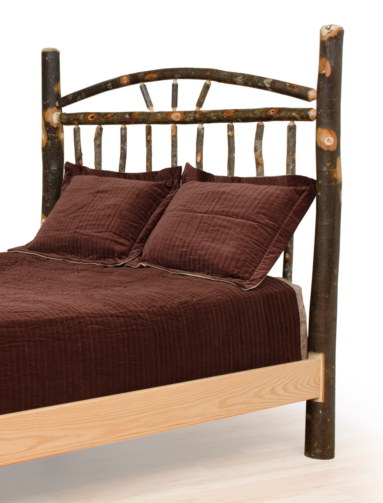 Rustic Hickory Wagon Wheel Headboard Only – Twin / Full / Queen / King