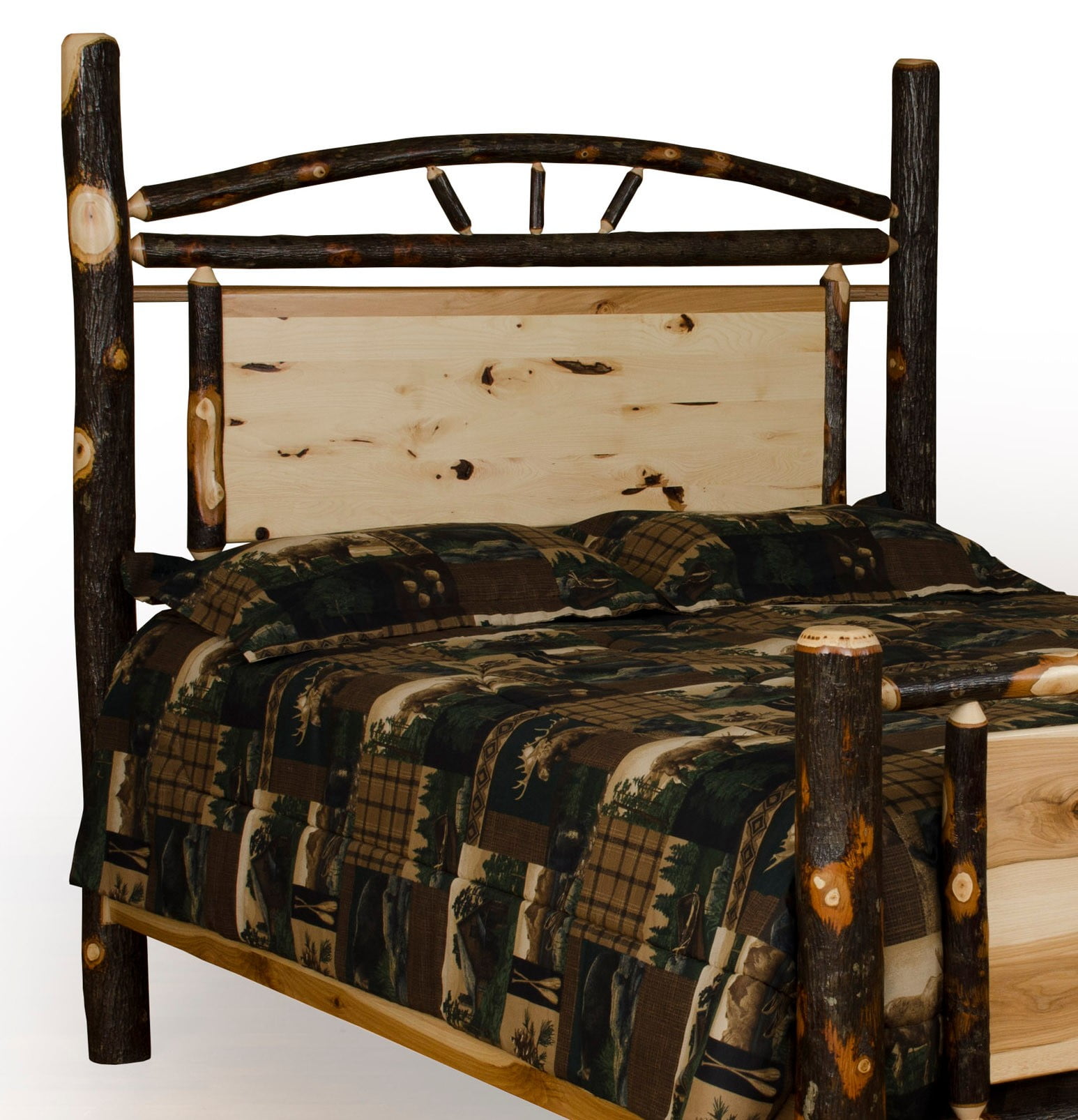 Rustic Hickory Panel Headboard Only – Twin / Full / Queen / King