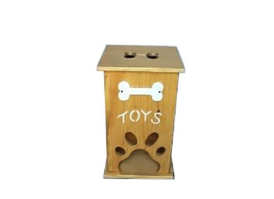 Tower Pet Toy Box with Paw Cut Out