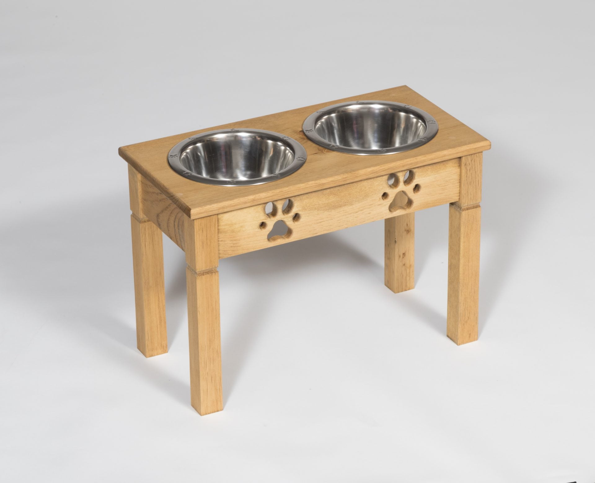 Tall Pine Double Dog Dish – 2 Quarts – Unfinished, Stained, or Poly Lumber