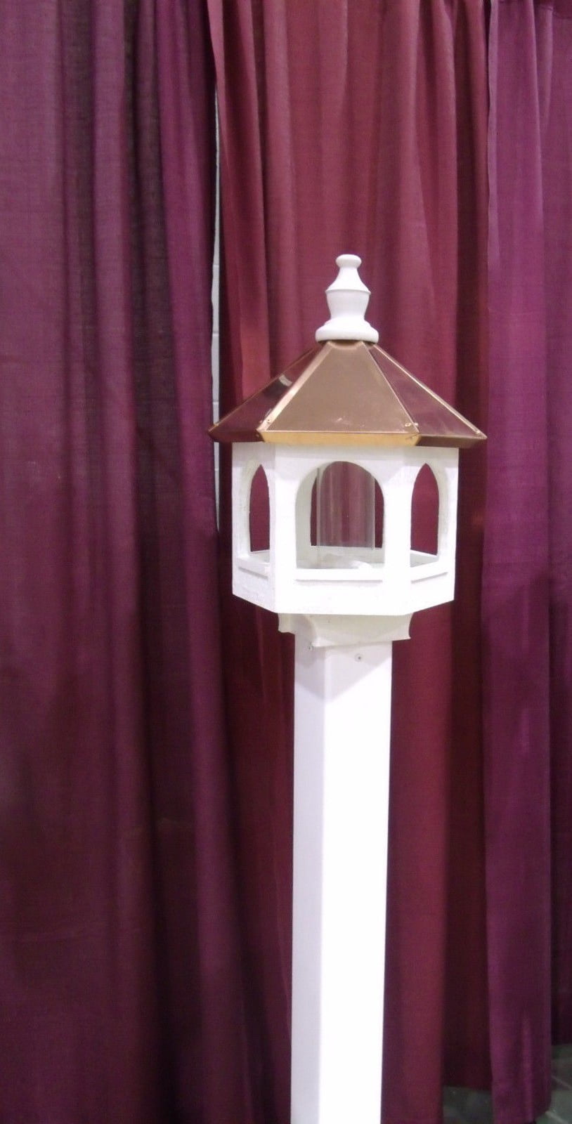 Polished Copper Top Bird Feeder - 21 inches TALL