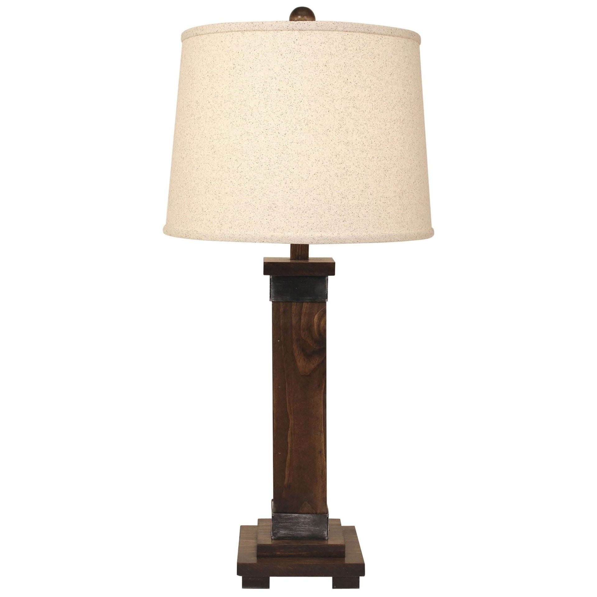 Mission Style Table Lamp with Steel Accents