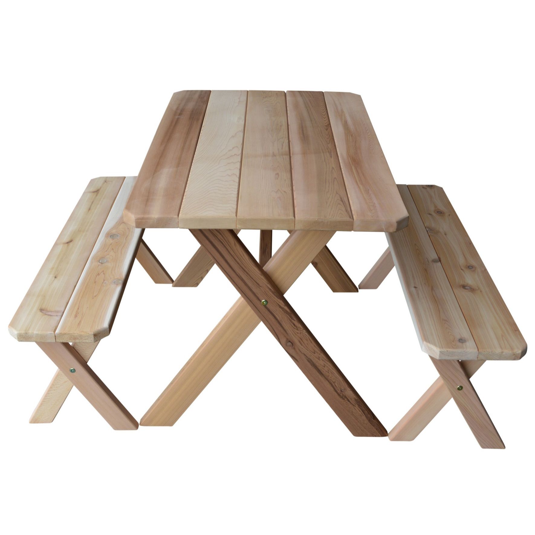 Cedar Cross Leg Picnic Table with Benches