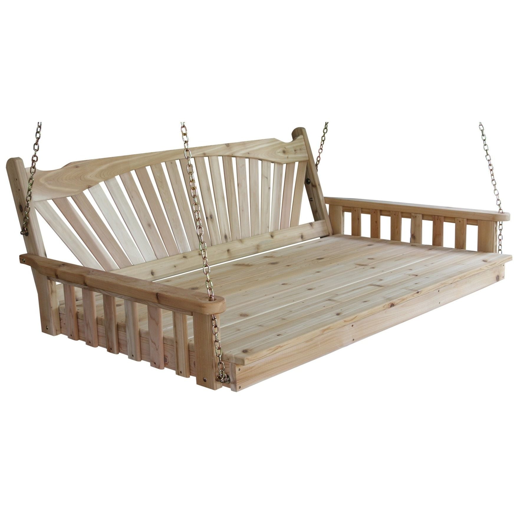 A&L Furniture Cedar Fanback Swing Bed-Multiple Sizes