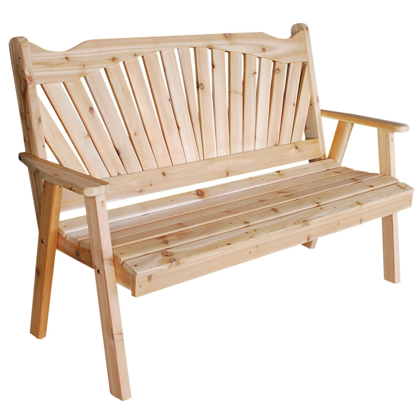 Pine Fanback Garden Bench