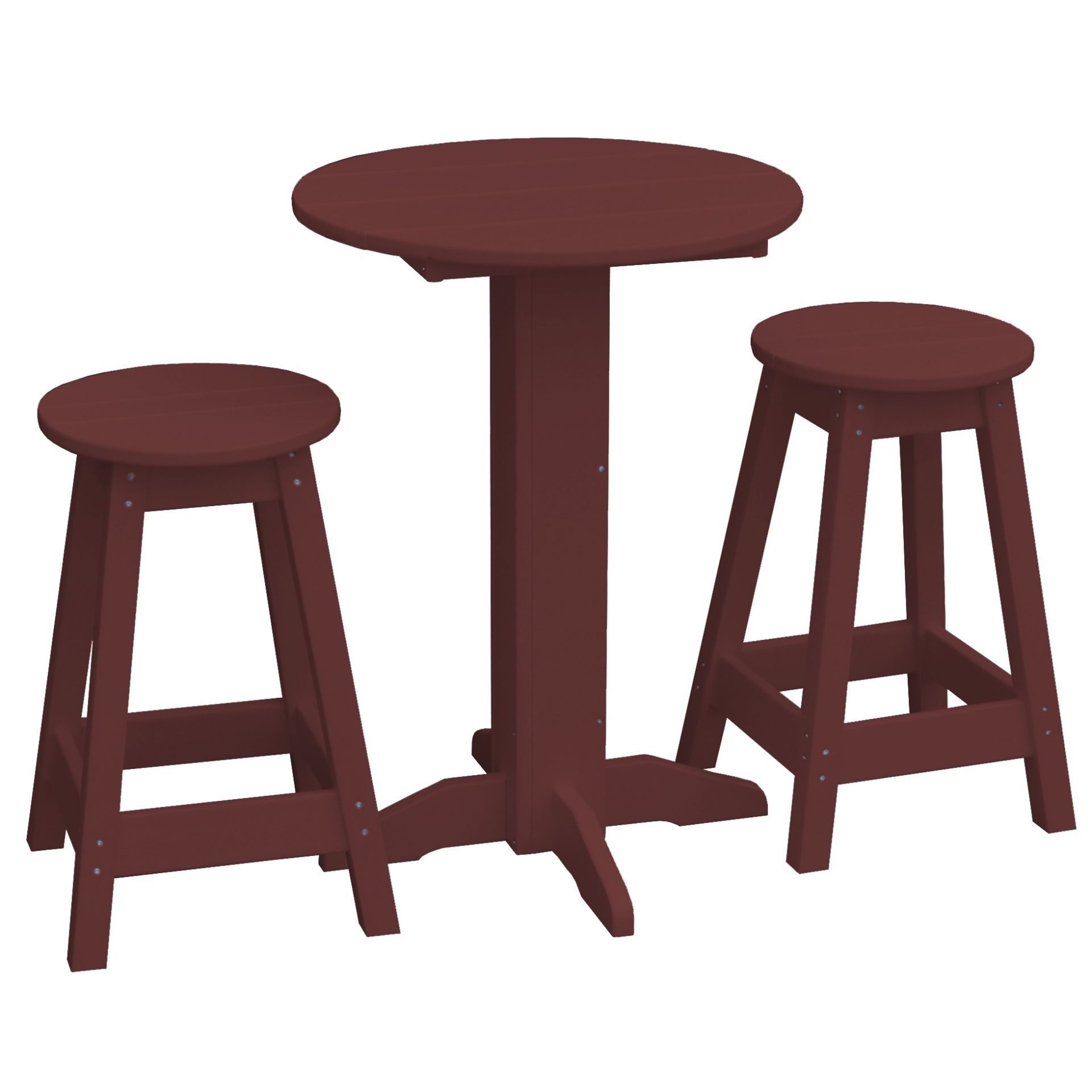 A&L Furniture Poly Lumber Round Bistro Stool Set