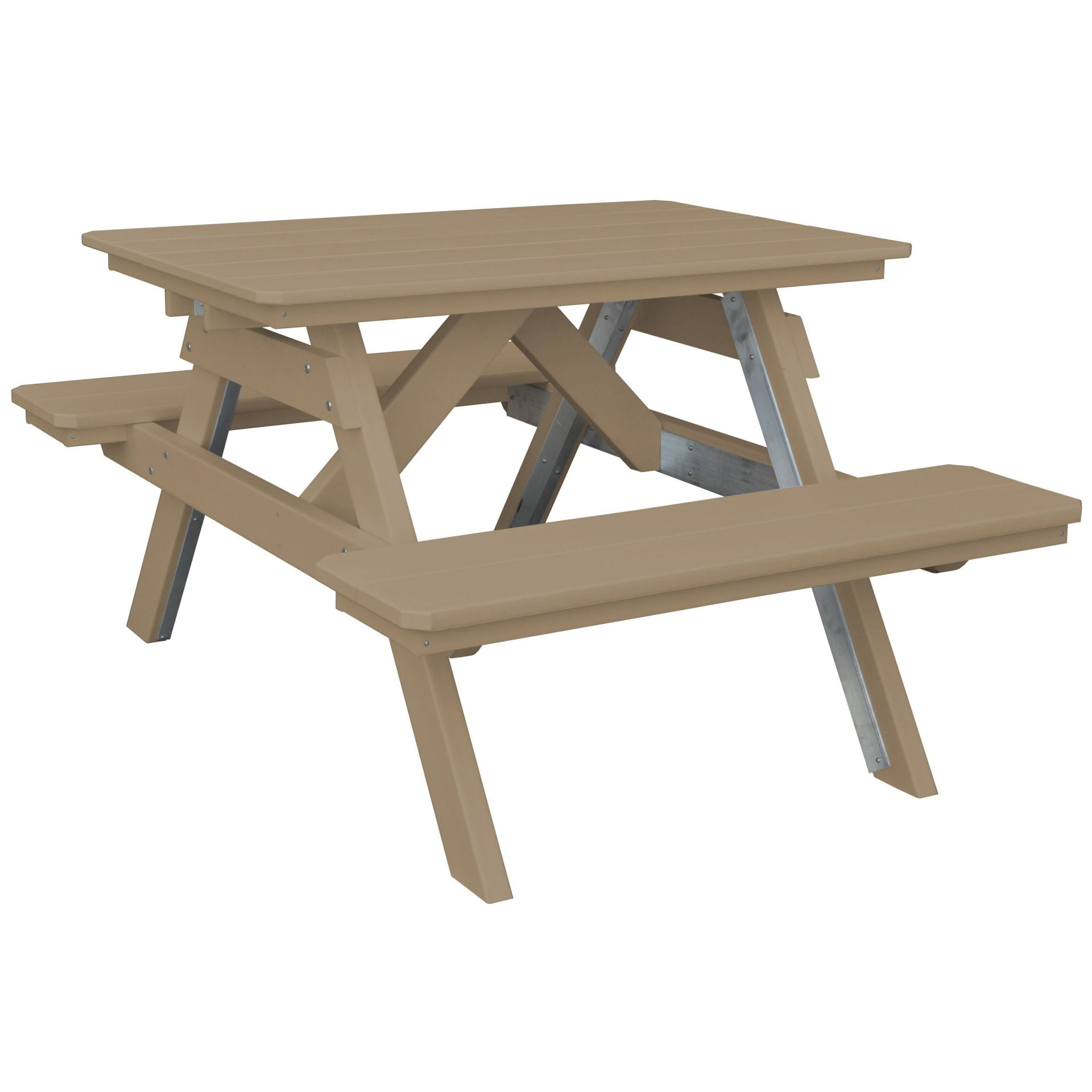 Poly Lumber Picnic Table with Attached Benches