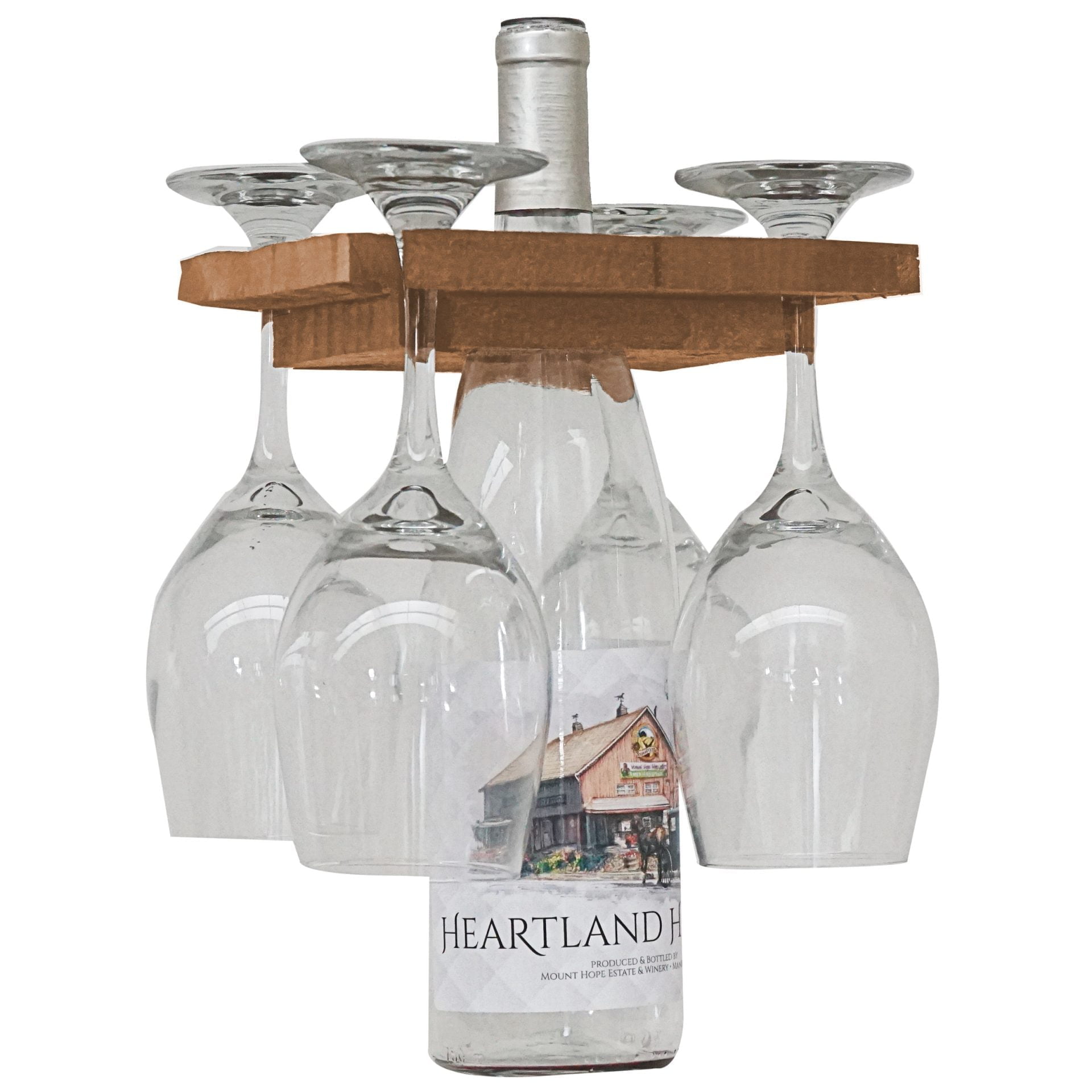 Rustic Farmhouse Tabletop Wine Glass Holder