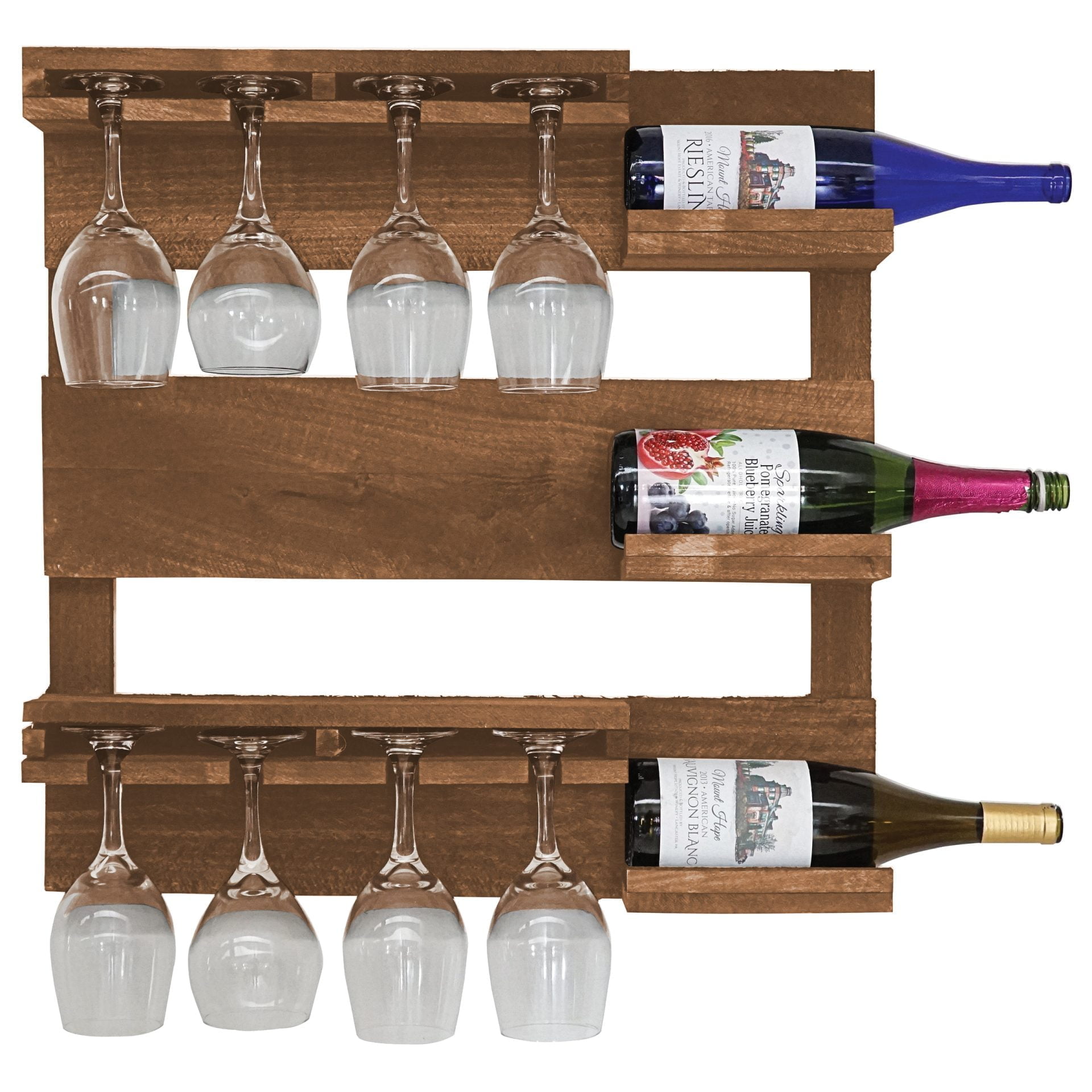 Rustic Farmhouse 3 Bottle Wine Bar