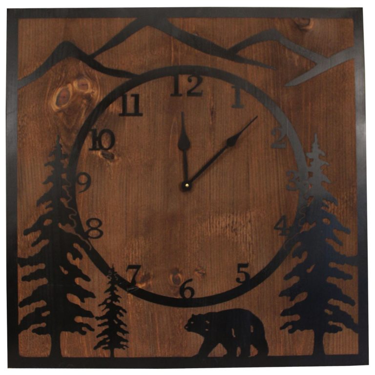 Rustic 30" Square Wall Clock