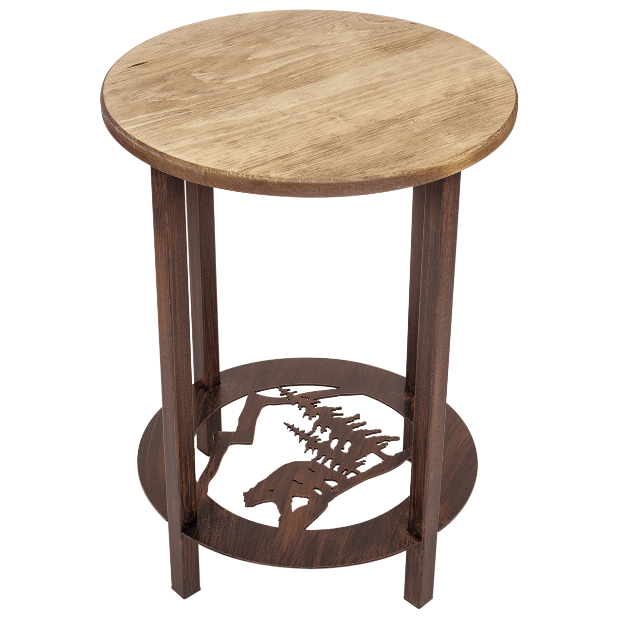 Rustic Round End Table