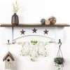 Rustic Hanging Shelf with Hooks and Wooden Dowel Rod