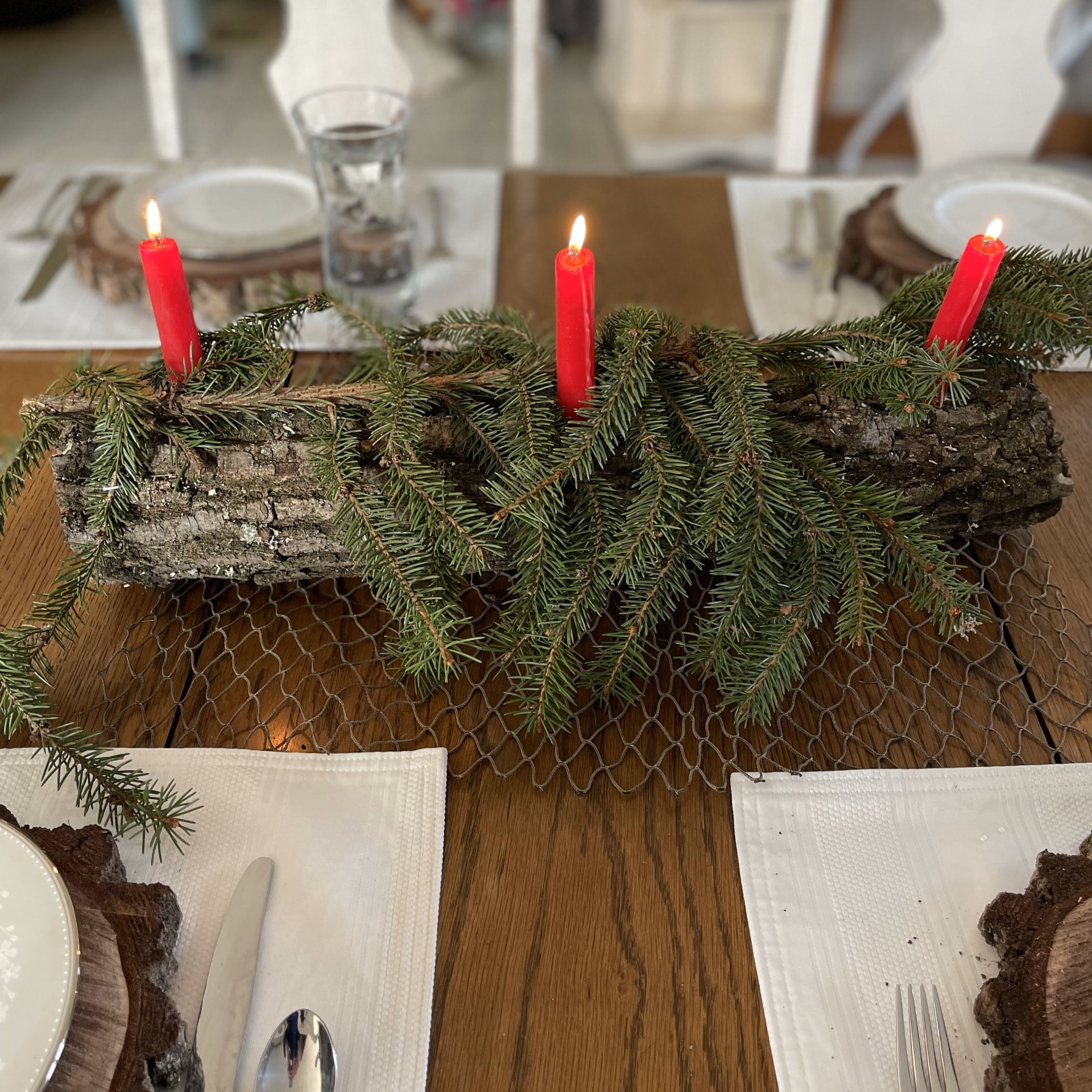 Wooden Log Candle Holder