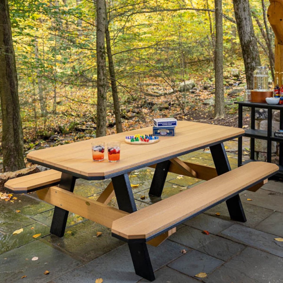 Finch Picnic Table with Attached Benches