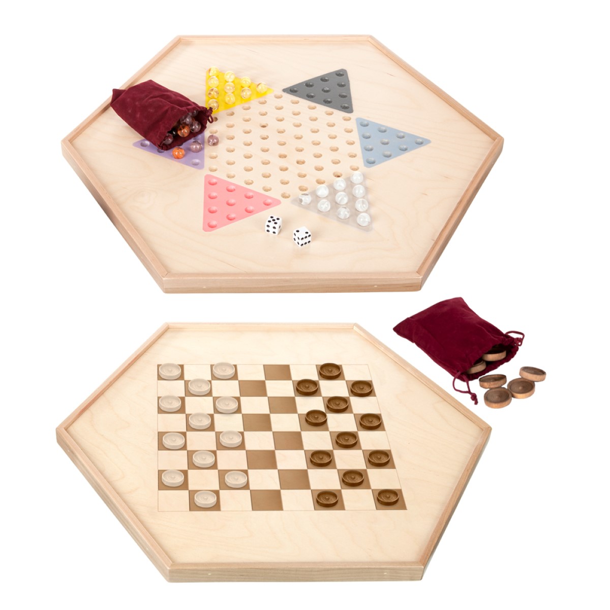 Lapps Toys Double Sided Checker Game Board: Includes Traditional and Chinese Checkers